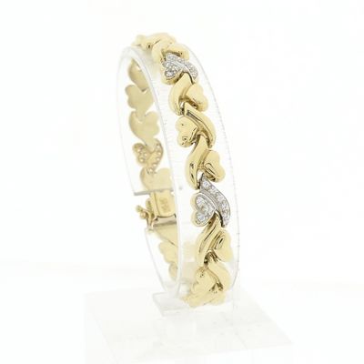 Gold fantasy link bracelet with zirconia Image 1 of Gold fantasy link bracelet with zirconia