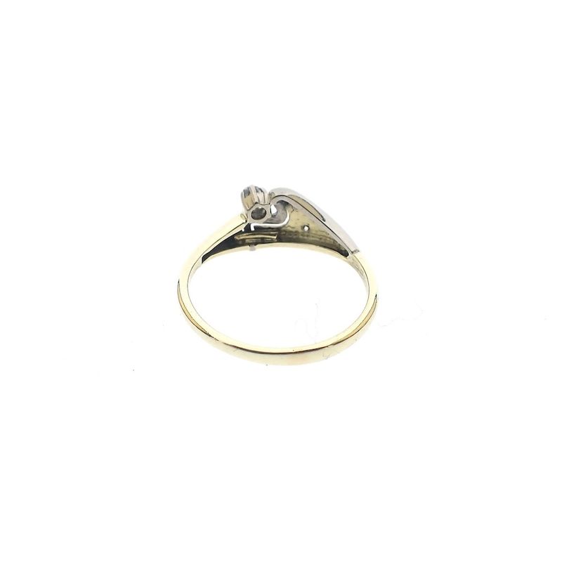 Image 6 of Two-tone gold ring with diamonds; 0.065 ct.
