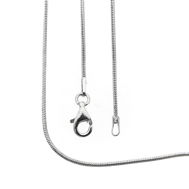 Image 1 of White gold snake link chain | 40 cm