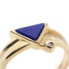 Image 3 of Gold ring with Lapis Lazuli and diamond; 0.005 ct.
