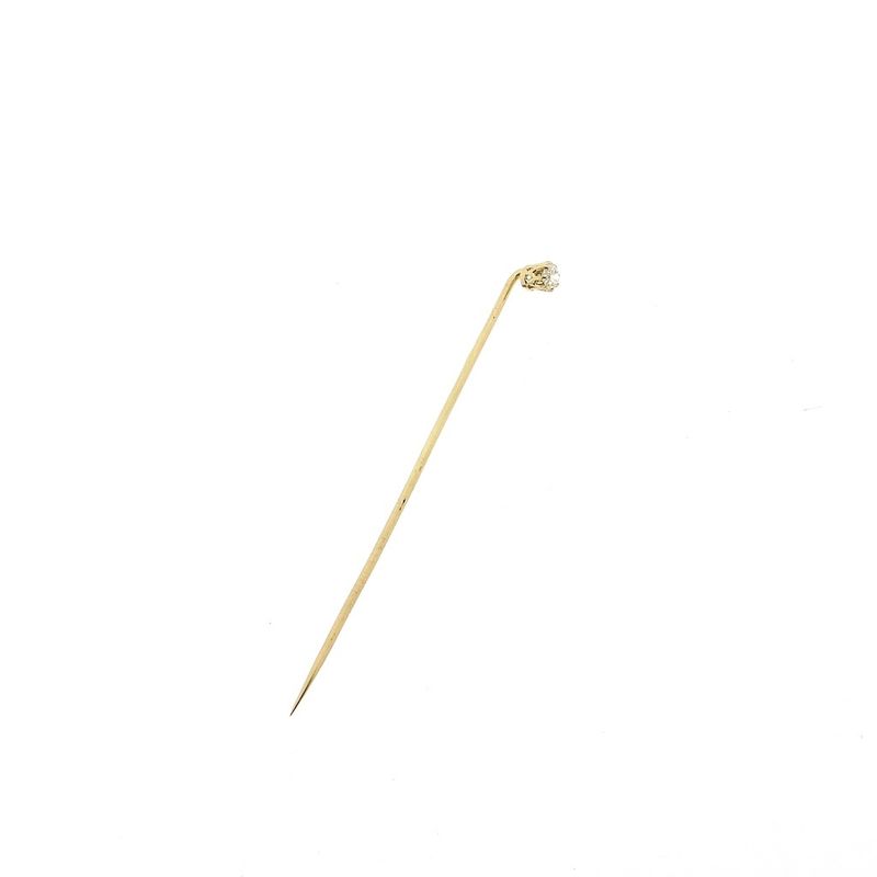 Image 2 of Gold lapel pin, tie pin with diamond | 0.14 ct