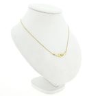 Afbeelding 3 van Gouden gourmetschakel ketting met vaste hanger en zirconia | 43 cm