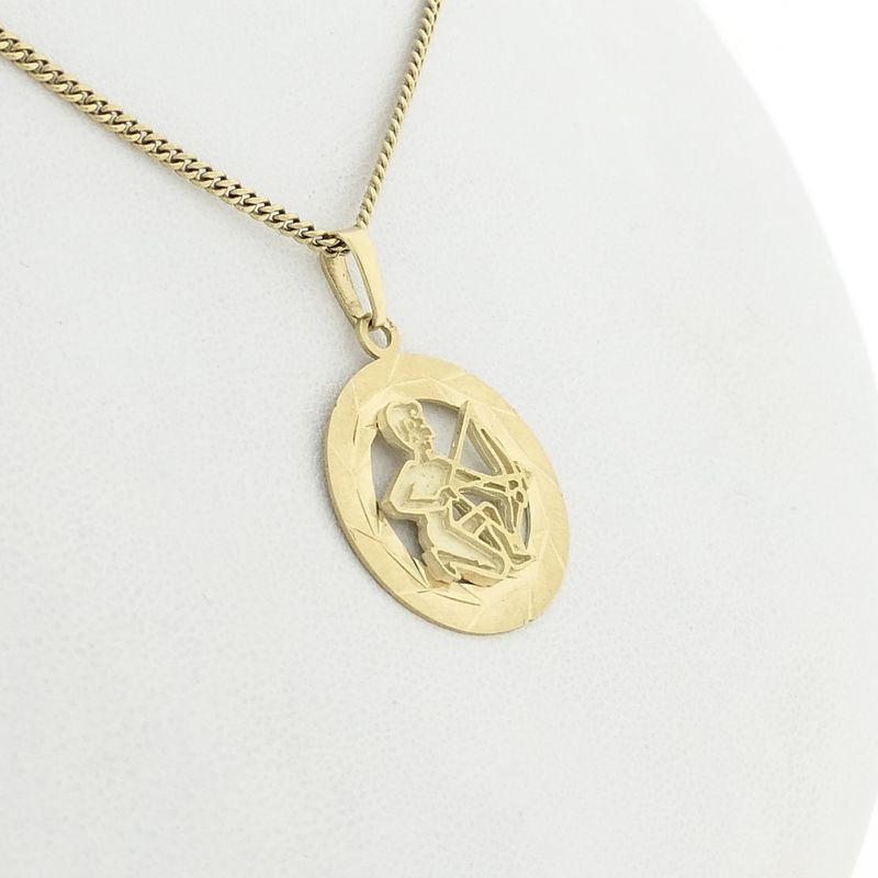Image 7 of Gold Zodiac Pendant; Sagittarius