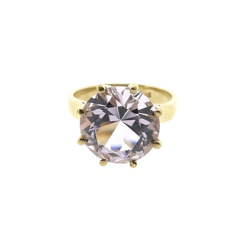 Image 4 of 9 carat solitaire ring with light pink zirconia