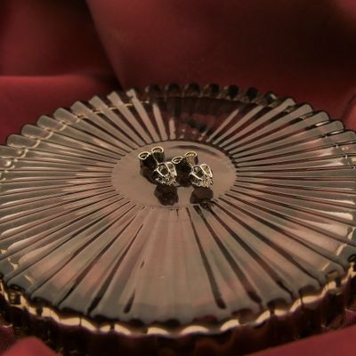 Image 2 of White gold solitaire stud earrings with moissanite | 0.07 ct.