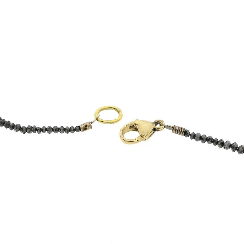 Image 4 of Black diamond bead necklace with gold clasp