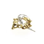 Image 3 of Two-tone gold floral brooch with diamonds