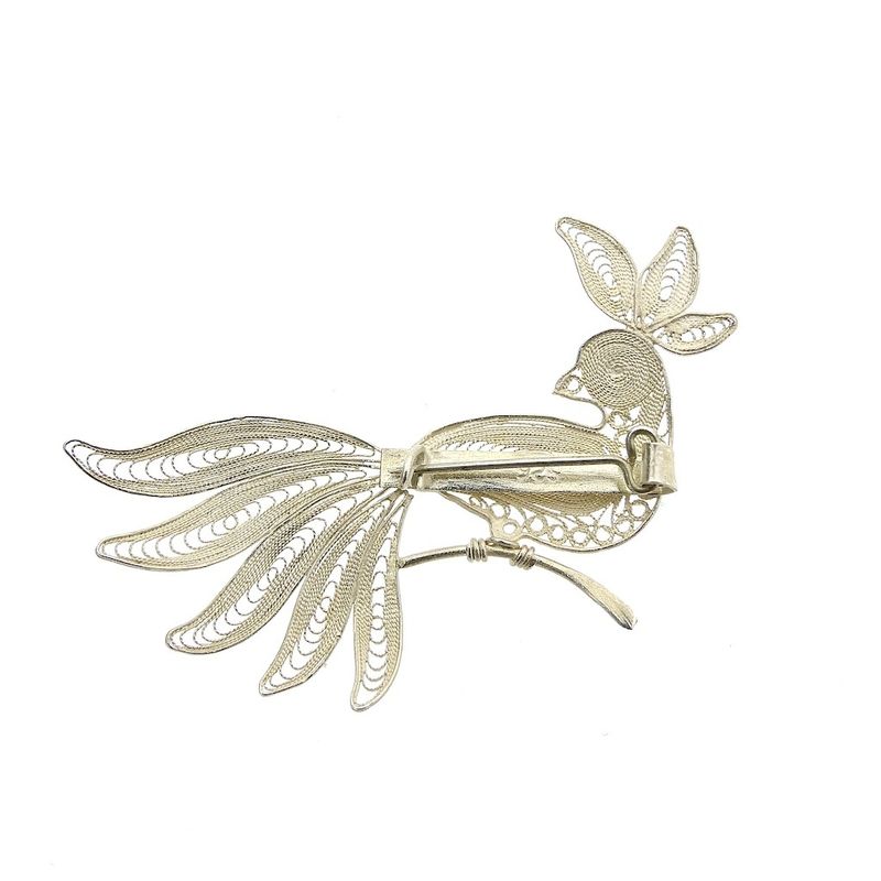 Image 5 of Vintage/antique bird brooch; filigree technique