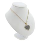 Image 9 of Gold heart pendant with blue moissanite and diamonds; approx. 2.31 ct.