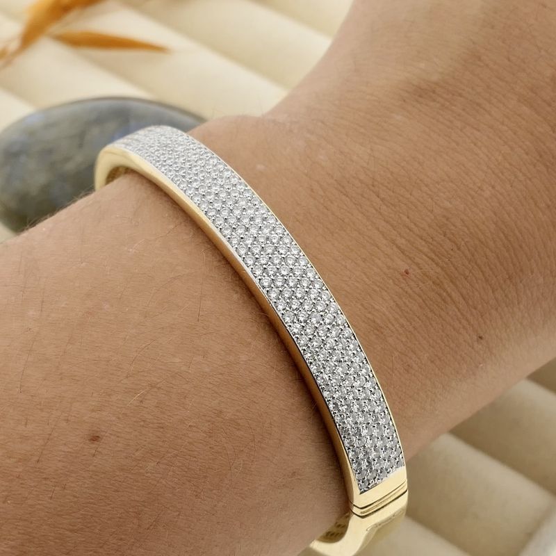 Image 10 of Gold bangle with diamonds; Casa Gi; Size S/M