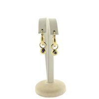 Gold earrings with sapphire