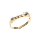 Image 1 of Two-tone gold ring with diamond; 0.03 ct.