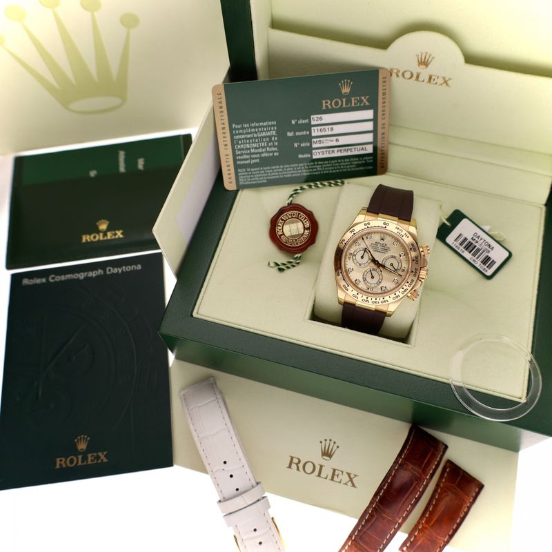 Afbeelding 2 van Rolex Daytona 116518 Mother of Pearl & Diamonds; 18ct. Gouden Heren Horloge (Full-Set 2010)