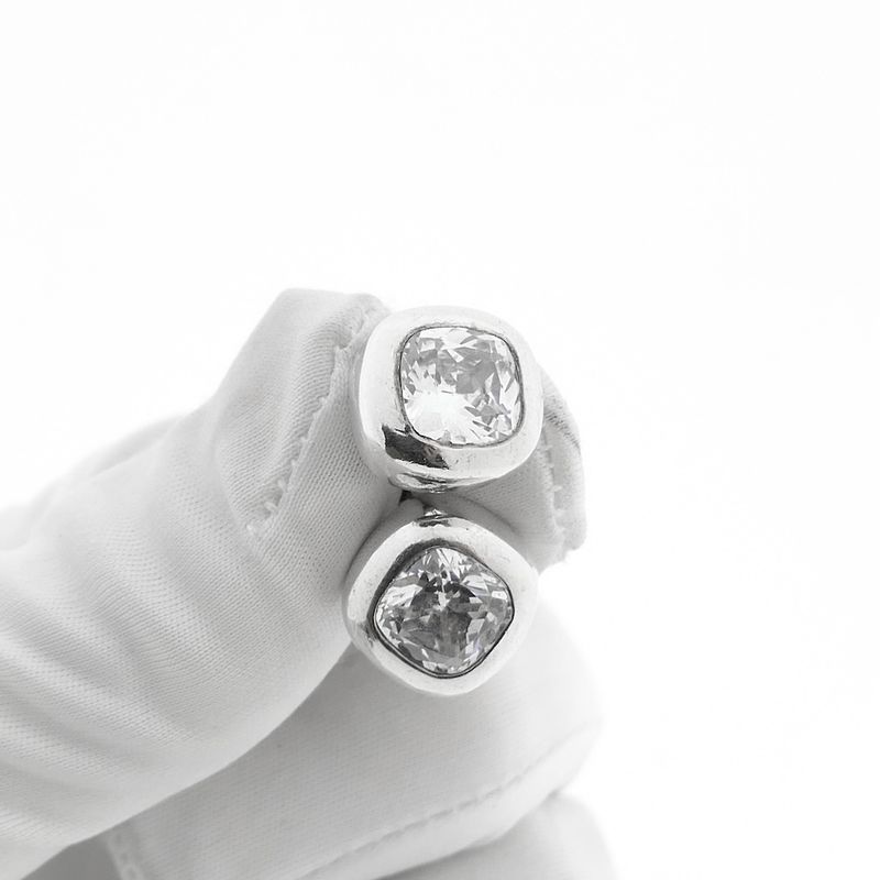 Image 9 of Silver stud earrings with zirconia