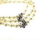 Image 3 of White gold pearl bracelet with ruby | 18 cm