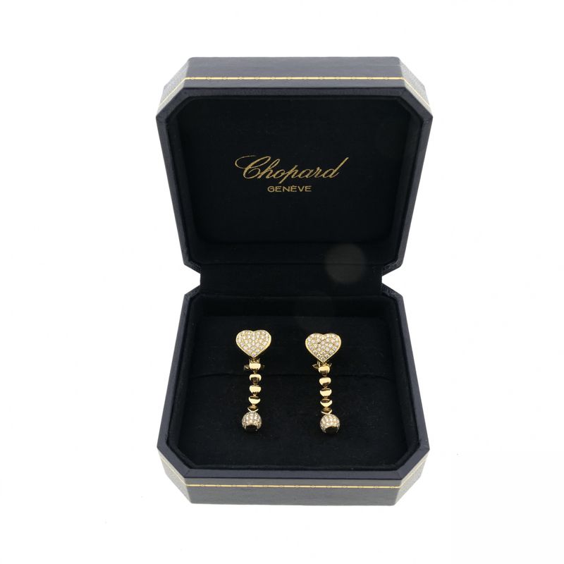 Image 13 of Chopard gold earrings with diamonds; 1.66 ct.
