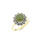 Image 1 of Gold entourage ring with jade and diamonds; 0.3 ct.