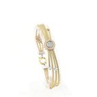 Afbeelding 1 van Tricolor gouden schakelarmband met zirconia