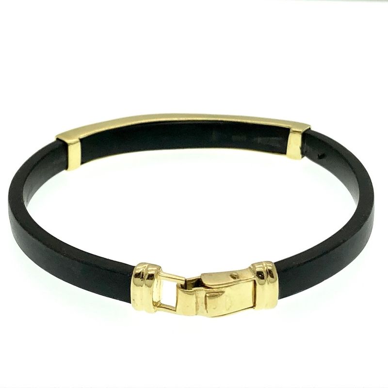 Image 5 of Rubber and gold ladies bracelet | 16 cm