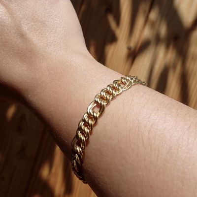 Image 2 of Gold bracelet with fantasy link | 20 cm