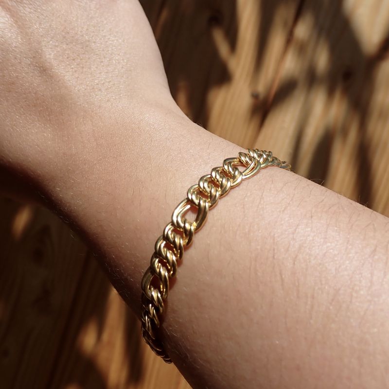 Image 2 of Gold bracelet with fantasy link | 20 cm