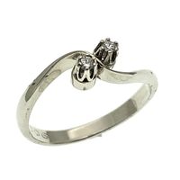 White gold ring set with two 0.06 ct. diamonds | Carnation
