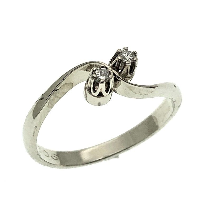 Image 1 of White gold ring set with two 0.06 ct. diamonds | Carnation