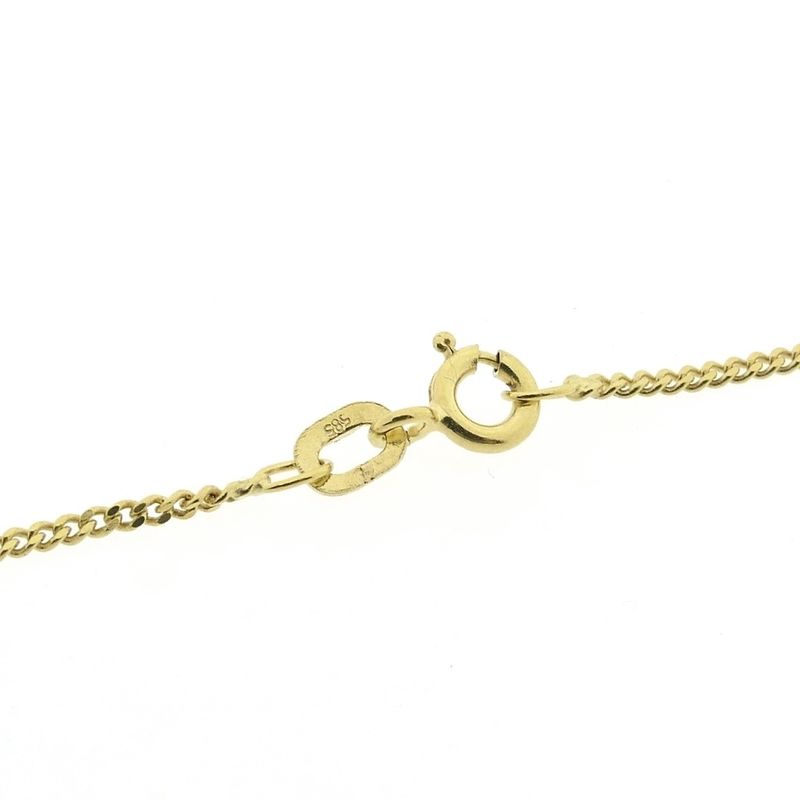 Image 4 of Gold gourmet link necklace with fixed pendant and zirconia