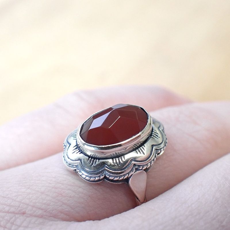 Image 6 of Silver ring with carnelian | Antique