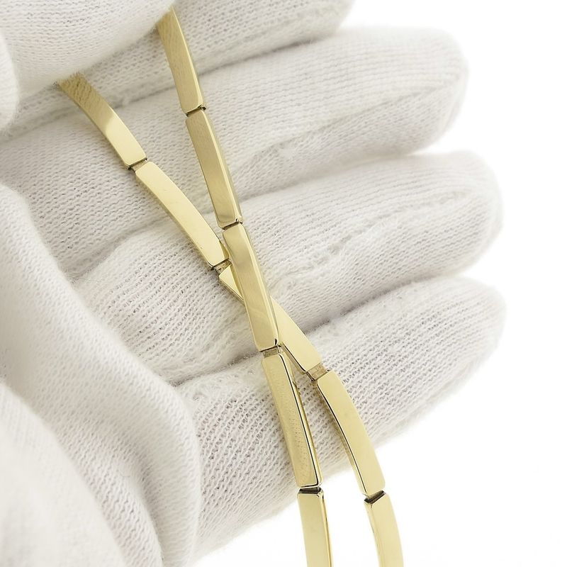 Image 6 of Gold bar link necklace; 46.5 cm