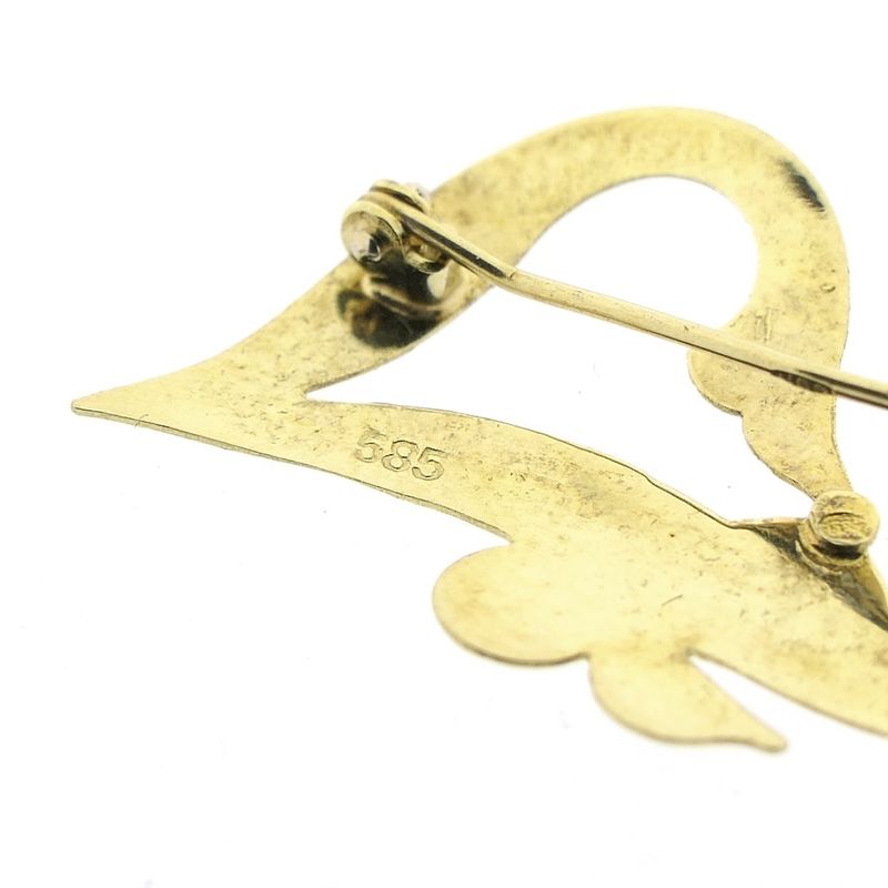 Image 6 of Gold letter brooch; letter J
