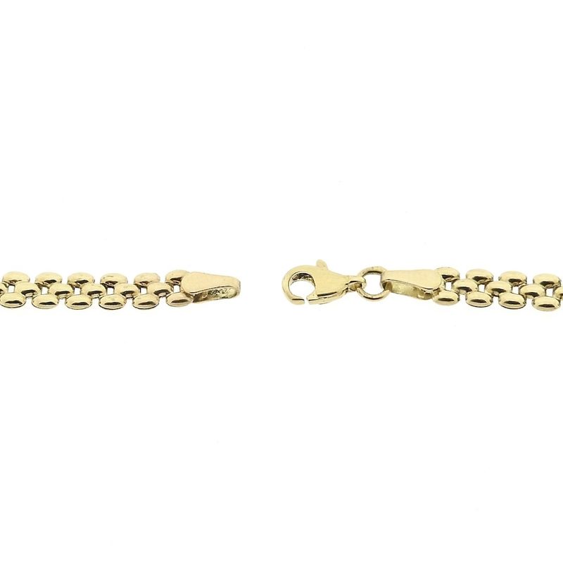 Image 6 of Bicolor gold Bismarck link necklace with fixed pendant