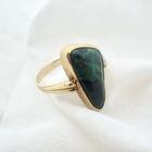 Image 6 of Gold ladies ring with malachite