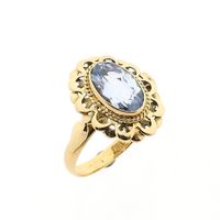 Gouden ring met aquamarijn