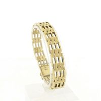 Gold fantasy/tank link bracelet | 17.5 cm