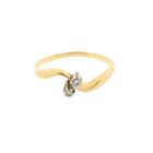Image 3 of Gold toi et moi ring with diamonds; 0.03 ct.