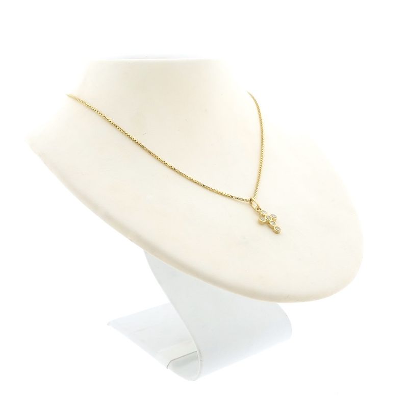 Image 7 of Gold cross pendant with zirconia