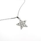 Image 3 of Platinum anchor link necklace with diamond star pendant