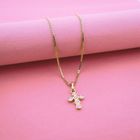 Image 2 of Gold cross pendant with zirconia