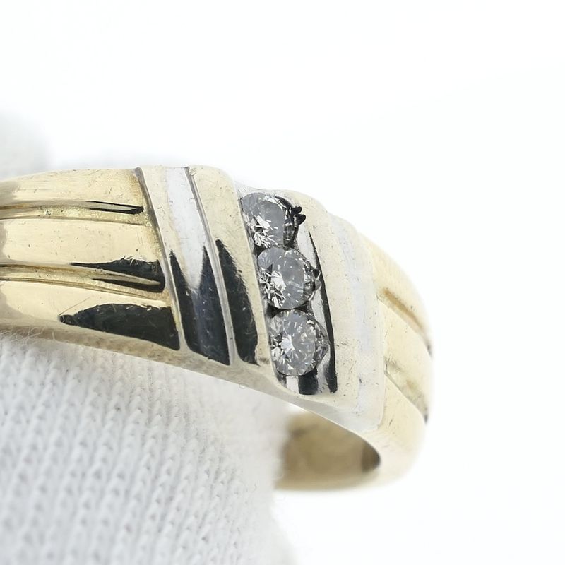 Image 3 of Two-tone gold fantasy ring with 0.21 ct diamond.
