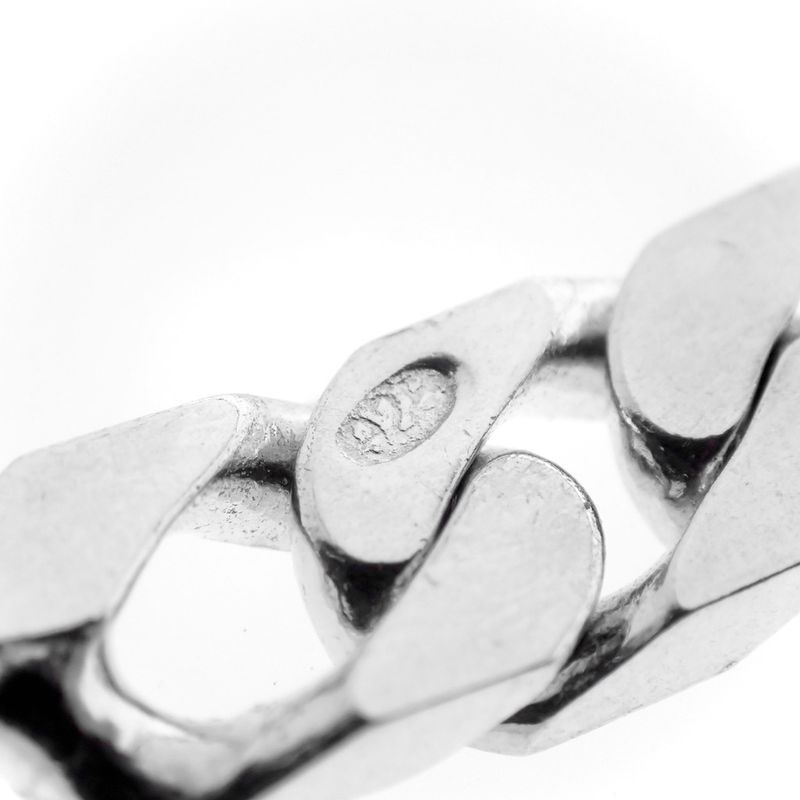 Image 9 of Silver flat gourmet link chain | 50 cm