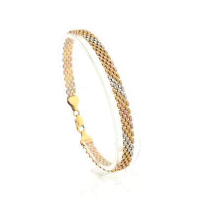 Image 1 of Tricolor gold fantasy link bracelet