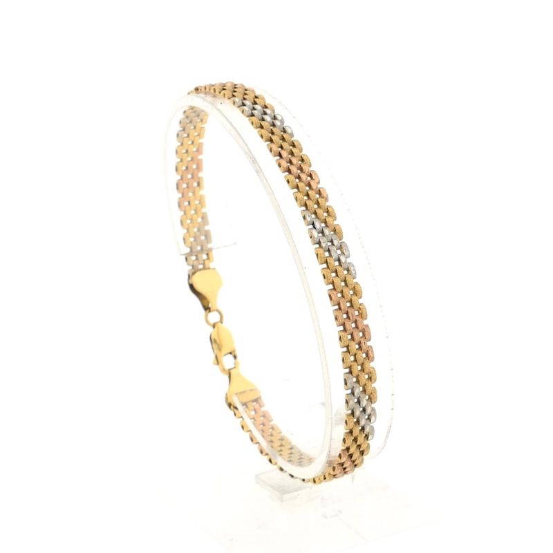 Image 1 of Tricolor gold fantasy link bracelet