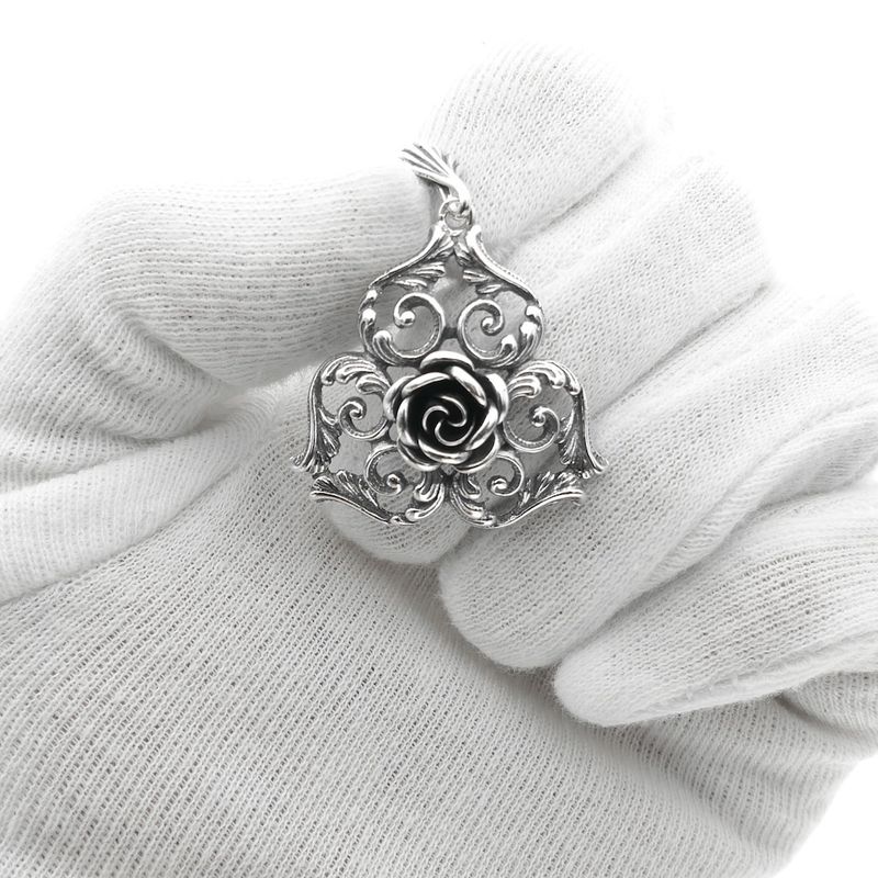 Image 8 of Antique silver floral pendant | Art Nouveau