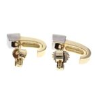 Image 4 of Bicolor gold fantasy stud earrings with diamonds | 0.08 ct.