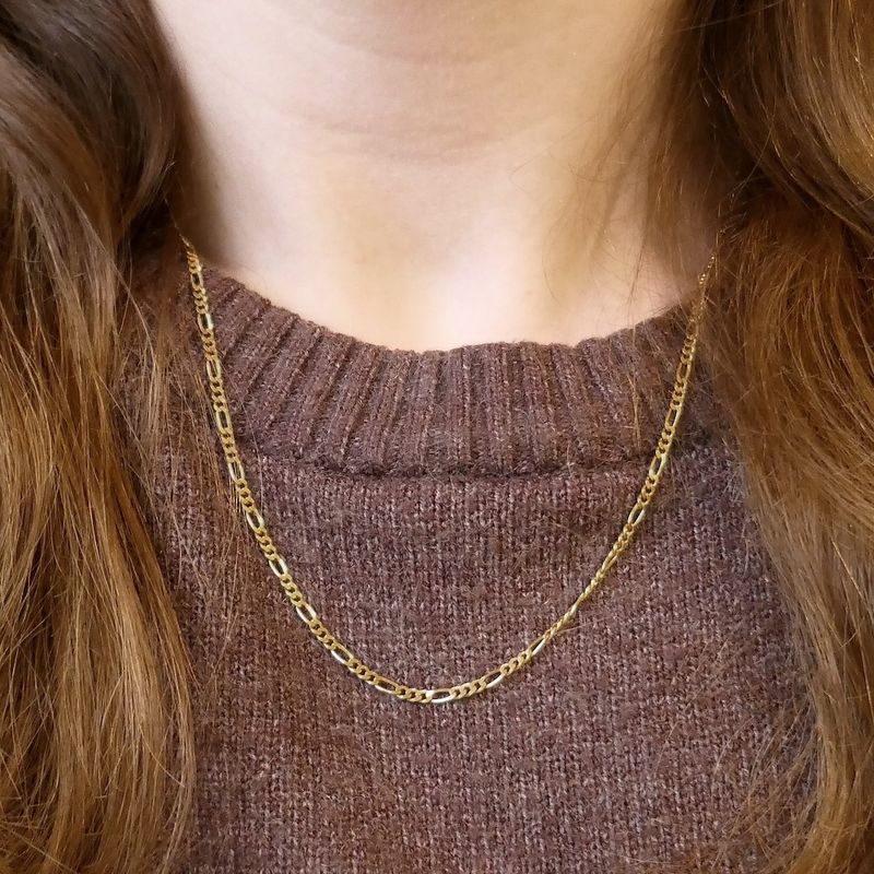 Image 7 of Gold Figaro link chain | 50 cm