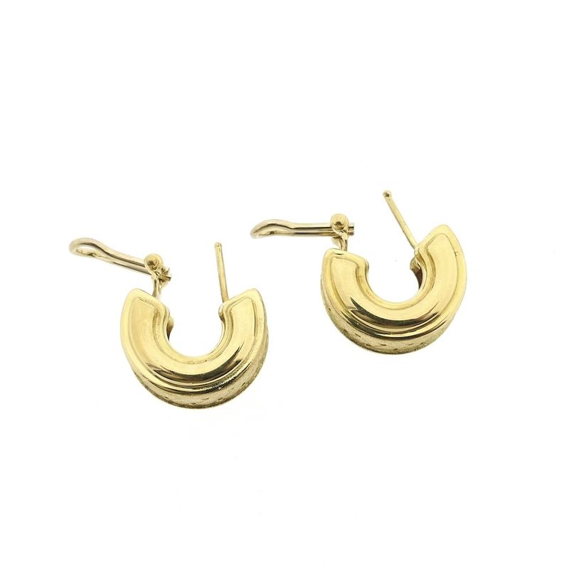 Image 5 of 19.2 carat gold semi-circular earrings; Ø 16.5 mm