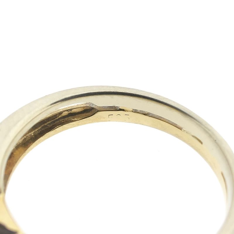 Image 9 of Two-tone gold ring with pearl and diamonds; 0.06 ct.