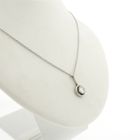 Image 3 of White gold necklace with fixed pendant and diamond; 0.70 ct.
