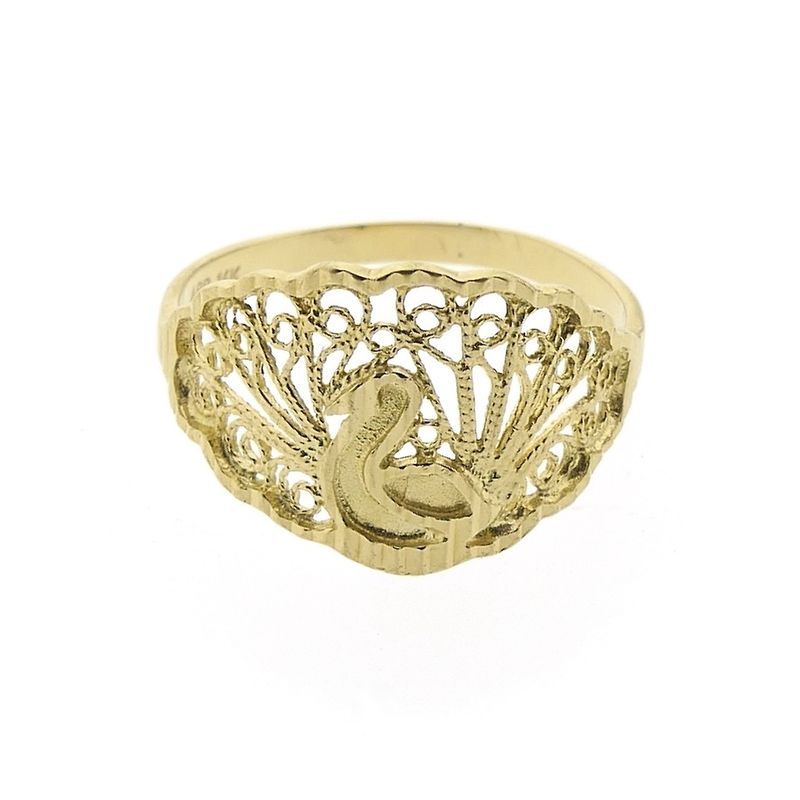 Image 4 of Gold ring with a swan | Vintage